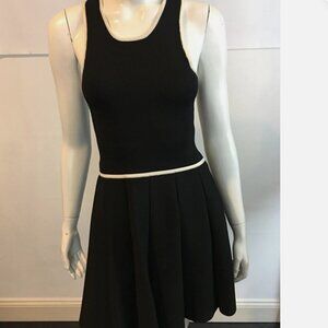 Parker Black with Cream Trim Sleeveless Flirty Dress